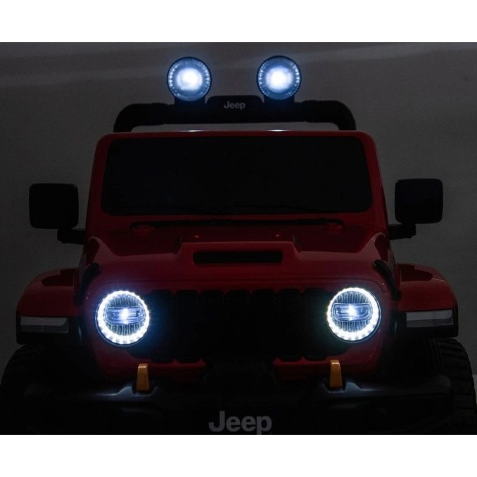 Ηλεκτροκίνητο Παιδικό Αυτοκίνητο Licensed Wrangler Rubicon Διθέσιο 24v κόκκινο με δερμάτινα καθίσματα και ελαστικά τύπου αυτοκινήτου