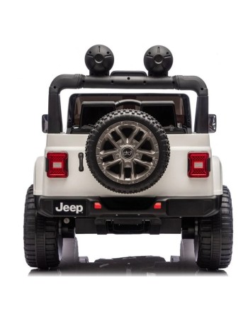Ηλεκτροκίνητο Παιδικό Αυτοκίνητο Licensed Wrangler Rubicon Διθέσιο 24v λευκό με δερμάτινα καθίσματα και ελαστικά τύπου αυτοκινήτου