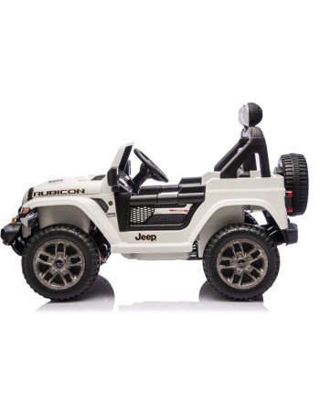 Ηλεκτροκίνητο Παιδικό Αυτοκίνητο Licensed Wrangler Rubicon Διθέσιο 24v λευκό με δερμάτινα καθίσματα και ελαστικά τύπου αυτοκινήτου