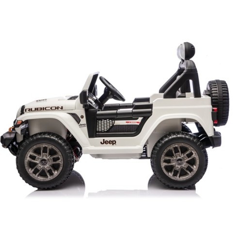 Ηλεκτροκίνητο Παιδικό Αυτοκίνητο Licensed Wrangler Rubicon Διθέσιο 24v λευκό με δερμάτινα καθίσματα και ελαστικά τύπου αυτοκινήτου