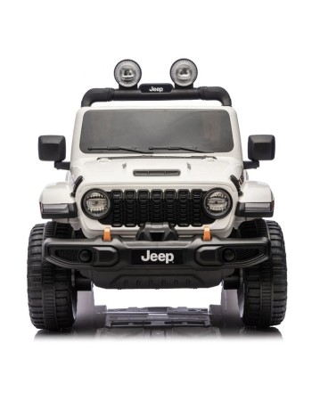 Ηλεκτροκίνητο Παιδικό Αυτοκίνητο Licensed Wrangler Rubicon Διθέσιο 24v λευκό με δερμάτινα καθίσματα και ελαστικά τύπου αυτοκινήτου