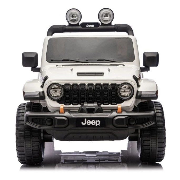 Ηλεκτροκίνητο Παιδικό Αυτοκίνητο Licensed Wrangler Rubicon Διθέσιο 24v λευκό με δερμάτινα καθίσματα και ελαστικά τύπου αυτοκινήτου