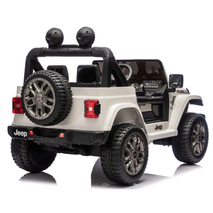 Ηλεκτροκίνητο Παιδικό Αυτοκίνητο Licensed Wrangler Rubicon Διθέσιο 24v λευκό με δερμάτινα καθίσματα και ελαστικά τύπου αυτοκινήτου