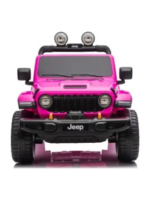 Ηλεκτροκίνητο Παιδικό Αυτοκίνητο Licensed Wrangler Rubicon Διθέσιο 24v ροζ με δερμάτινα καθίσματα και ελαστικά τύπου αυτοκινήτου