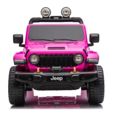 Ηλεκτροκίνητο Παιδικό Αυτοκίνητο Licensed Wrangler Rubicon Διθέσιο 24v ροζ με δερμάτινα καθίσματα και ελαστικά τύπου αυτοκινήτου