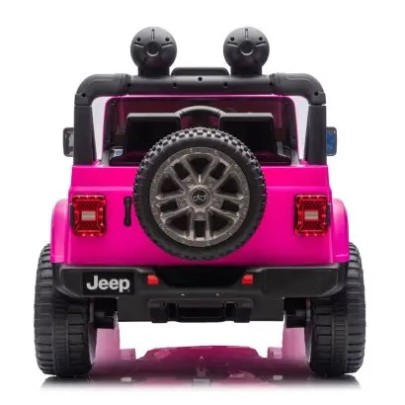 Ηλεκτροκίνητο Παιδικό Αυτοκίνητο Licensed Wrangler Rubicon Διθέσιο 24v ροζ με δερμάτινα καθίσματα και ελαστικά τύπου αυτοκινήτου