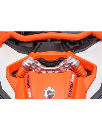 Ηλεκτροκίνητο παιδικό αυτοκίνητο Διθέσιο Licensed Can AM Maverick UTV 24V με δερμάτινα καθίσματα και ελαστικά τύπου αυτοκινήτου σε πορτοκαλί