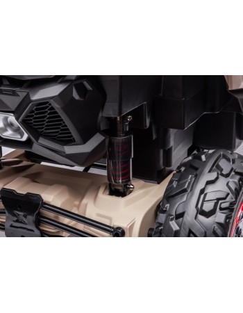 Ηλεκτροκίνητο παιδικό αυτοκίνητο Διθέσιο Licensed Can AM Maverick UTV 24V με δερμάτινα καθίσματα και ελαστικά τύπου αυτοκινήτου σε μαύρο χρυσό