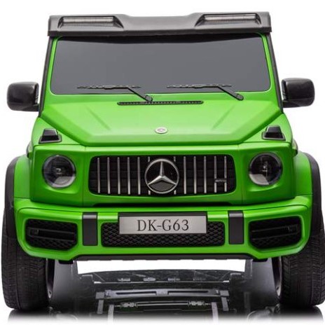 Ηλεκτροκίνητο Παιδικό αυτοκίνητο Διθέσιο Licensed Mercedes AMG G63 24V με 4 μοτέρ δερμάτινα καθίσματα και ελαστικά τύπου αυτοκινήτου και λογότυπο AMG στο άνοιγμα της πόρτας σε πράσινο ματ
