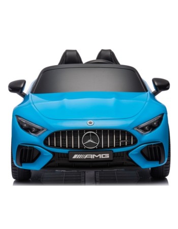 Ηλεκτροκίνητο Παιδικό αυτοκίνητο Licensed Mercedes AMG SL63 12V με δερμάτινα καθίσματα και ελαστικά τύπου αυτοκινήτου σε μπλε