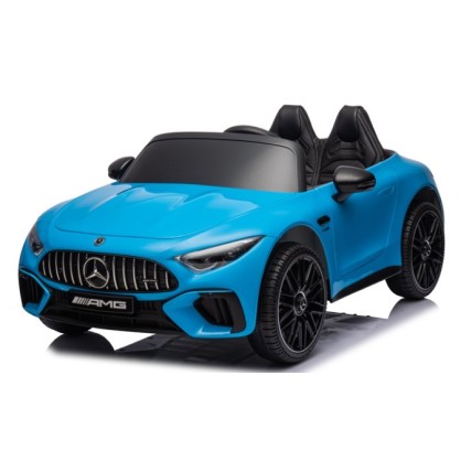 Ηλεκτροκίνητο Παιδικό αυτοκίνητο Licensed Mercedes AMG SL63 12V με δερμάτινα καθίσματα και ελαστικά τύπου αυτοκινήτου σε μπλε