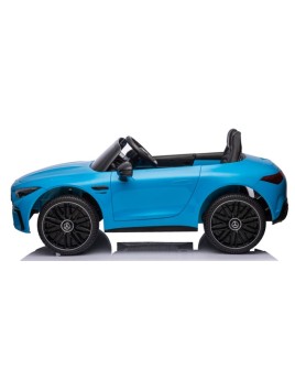 Ηλεκτροκίνητο Παιδικό αυτοκίνητο Licensed Mercedes AMG SL63 12V με δερμάτινα καθίσματα και ελαστικά τύπου αυτοκινήτου σε μπλε