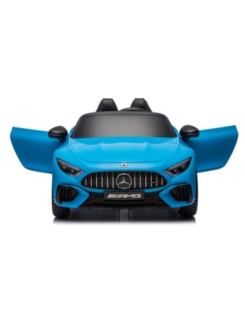 Ηλεκτροκίνητο Παιδικό αυτοκίνητο Licensed Mercedes AMG SL63 12V με δερμάτινα καθίσματα και ελαστικά τύπου αυτοκινήτου σε μπλε