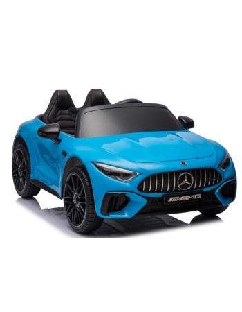 Ηλεκτροκίνητο Παιδικό αυτοκίνητο Licensed Mercedes AMG SL63 12V με δερμάτινα καθίσματα και ελαστικά τύπου αυτοκινήτου σε μπλε