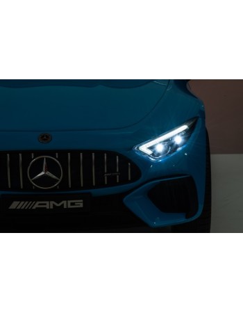 Ηλεκτροκίνητο Παιδικό αυτοκίνητο Licensed Mercedes AMG SL63 12V με δερμάτινα καθίσματα και ελαστικά τύπου αυτοκινήτου σε μπλε