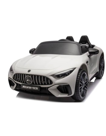 Ηλεκτροκίνητο Παιδικό αυτοκίνητο Licensed Mercedes AMG SL63 12V με δερμάτινα καθίσματα και ελαστικά τύπου αυτοκινήτου σε Λευκό