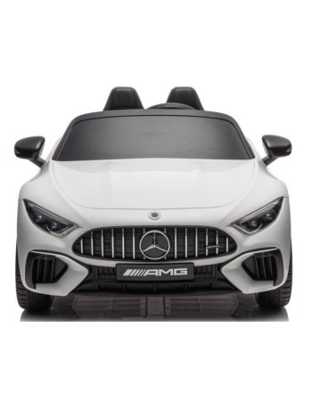 Ηλεκτροκίνητο Παιδικό αυτοκίνητο Licensed Mercedes AMG SL63 12V με δερμάτινα καθίσματα και ελαστικά τύπου αυτοκινήτου σε Λευκό