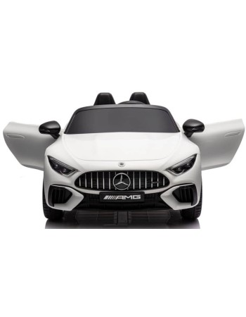 Ηλεκτροκίνητο Παιδικό αυτοκίνητο Licensed Mercedes AMG SL63 12V με δερμάτινα καθίσματα και ελαστικά τύπου αυτοκινήτου σε Λευκό