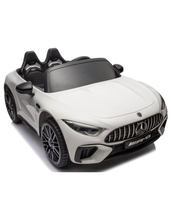 Ηλεκτροκίνητο Παιδικό αυτοκίνητο Licensed Mercedes AMG SL63 12V με δερμάτινα καθίσματα και ελαστικά τύπου αυτοκινήτου σε Λευκό