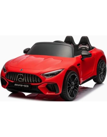Ηλεκτροκίνητο Παιδικό αυτοκίνητο Licensed Mercedes AMG SL63 12V με δερμάτινα καθίσματα και ελαστικά τύπου αυτοκινήτου σε Κόκκινο