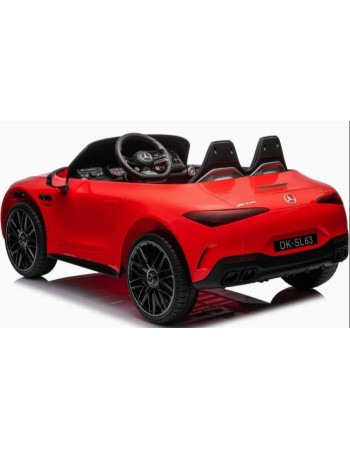 Ηλεκτροκίνητο Παιδικό αυτοκίνητο Licensed Mercedes AMG SL63 12V με δερμάτινα καθίσματα και ελαστικά τύπου αυτοκινήτου σε Κόκκινο