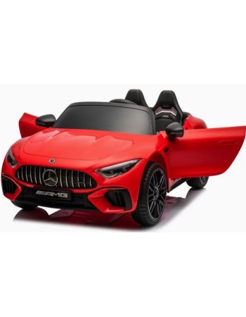 Ηλεκτροκίνητο Παιδικό αυτοκίνητο Licensed Mercedes AMG SL63 12V με δερμάτινα καθίσματα και ελαστικά τύπου αυτοκινήτου σε Κόκκινο