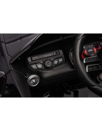 Ηλεκτροκίνητο Παιδικό αυτοκίνητο Licensed Mercedes AMG SL63 12V με δερμάτινα καθίσματα και ελαστικά τύπου αυτοκινήτου σε Μαύρο