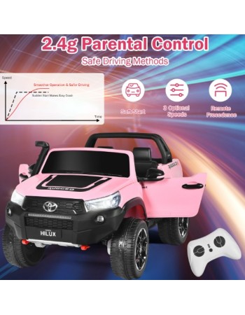 Ηλεκτροκίνητο Διθέσιο Παιδικό Αυτοκίνητο Licensed Toyota Hilux 24V Ροζ