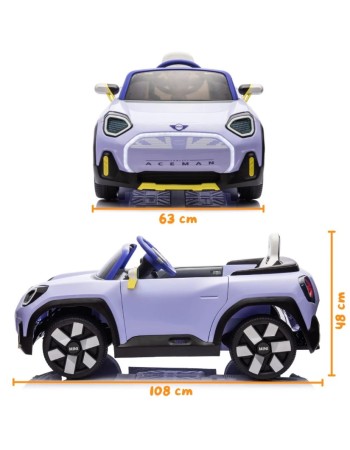 Kid Electric Car Licensed Mini concept Aceman 12v in purple color