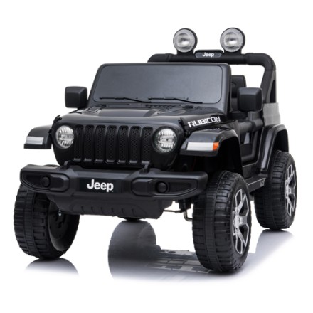 Kid Electric Car Two Seated - Jeep Licensed Wrangler Rubicon 12V in Black color 