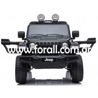 Kid Electric Car Two Seated - Jeep Licensed Wrangler Rubicon 12V in Black color 