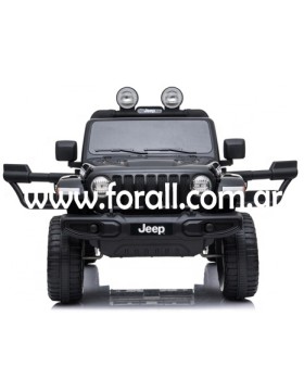 Kid Electric Car Two Seated - Jeep Licensed Wrangler Rubicon 12V in Black color 