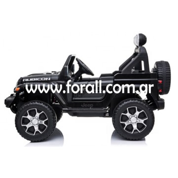 Kid Electric Car Two Seated - Jeep Licensed Wrangler Rubicon 12V in Black color Kid Electric Car Two Seated - Jeep Licensed Wrangler Rubicon 12V in Black color