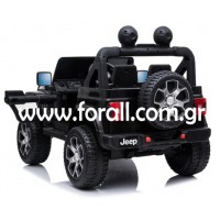 Kid Electric Car Two Seated - Jeep Licensed Wrangler Rubicon 12V in Black color 