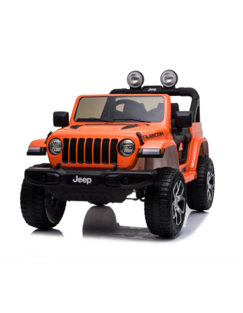 Kid Electric Car Two Seated - Jeep Licensed Wrangler Rubicon 12V in Orange color 