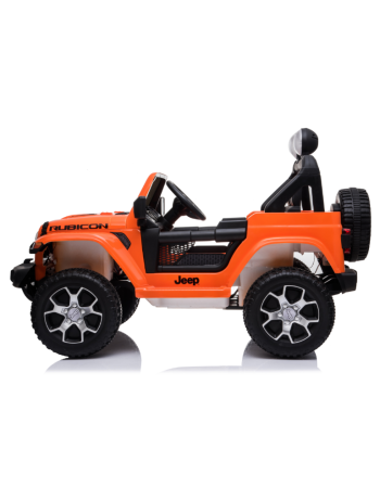 Kid Electric Car Two Seated - Jeep Licensed Wrangler Rubicon 12V in Orange color 