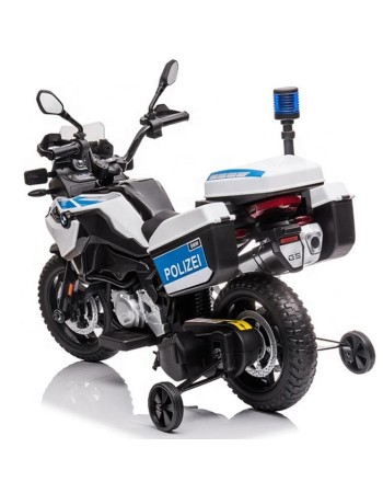 Ηλεκτροκίνητη παιδική μηχανή Διθέσια Licensed BMW F850 GS Police με ελαστικά EVA Λευκή