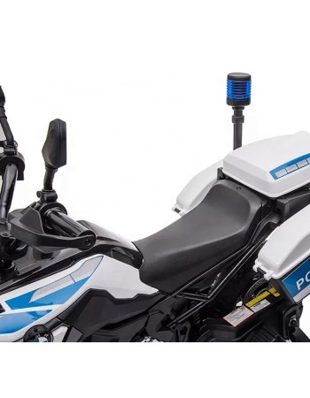 Ηλεκτροκίνητη παιδική μηχανή Διθέσια Licensed BMW F850 GS Police με ελαστικά EVA Λευκή