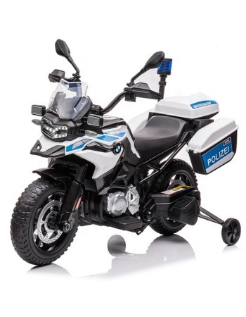 Ηλεκτροκίνητη παιδική μηχανή Διθέσια Licensed BMW F850 GS Police με ελαστικά EVA Λευκή