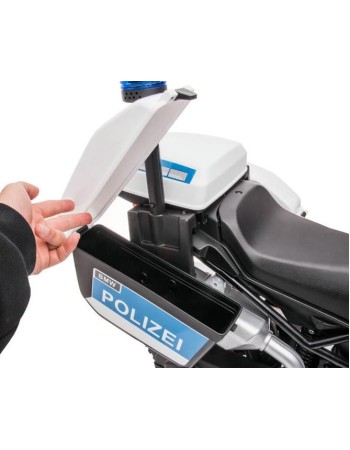 Ηλεκτροκίνητη παιδική μηχανή Διθέσια Licensed BMW F850 GS Police με ελαστικά EVA Λευκή