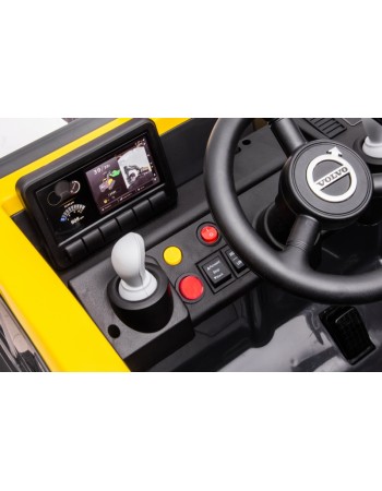 Ηλεκτρικός Παιδικός εκσκαφέας Licensed Volvo 12V με ηλεκτρικό μπράτσο σε κίτρινο χρώμα