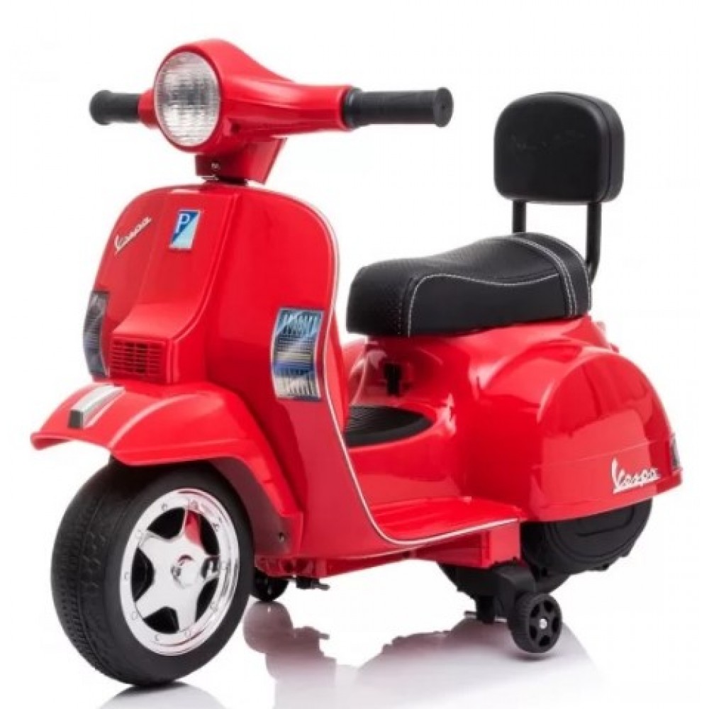 Kid Electric Motorcycle Vespa Licensed PX150 in red color 