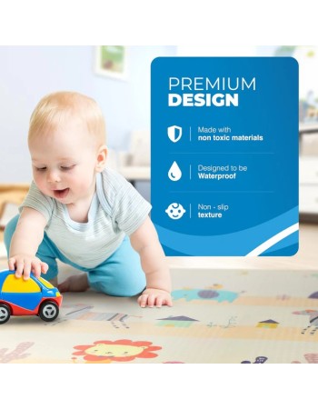 Βρεφικό χαλάκι δραστηριοτήτων Διπλής όψης αδιάβροχο και αντιολισθητικό 180x200cm L38