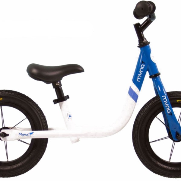 Παιδικό ποδήλατο ισορροπίας Mynat με δερμάτινη σέλα λευκό μπλε