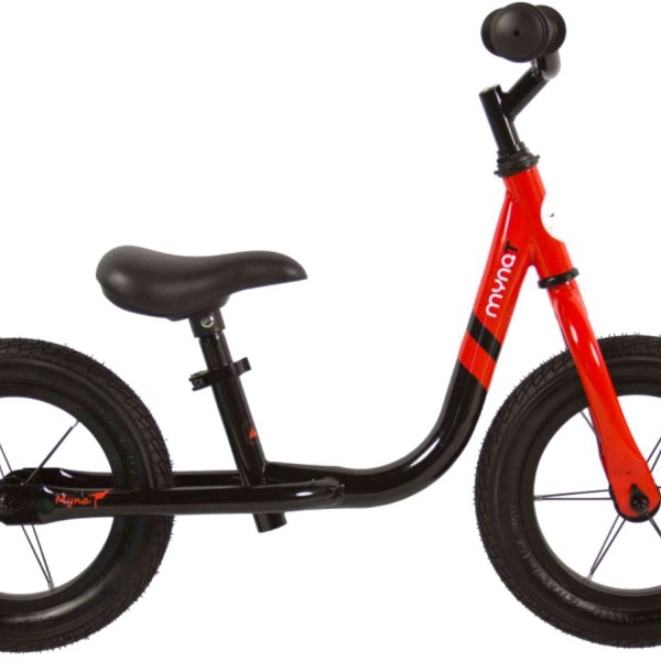 Παιδικό ποδήλατο ισορροπίας Mynat με δερμάτινη σέλα μαύρο κόκκινο