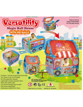 Παιδικός Παιδότοπος Παιχνιδιού Versatility Magic Ball House 3 σε 1 με 100 μπαλάκια 