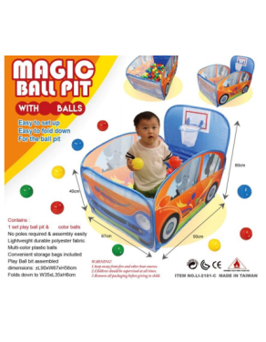 Παιδικός Παιδότοπος Παιχνιδιού Magic Car Ball pit 2 σε 1 με 100 μπαλάκια 