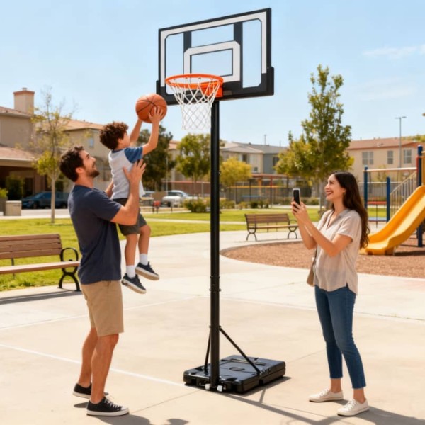 Μπασκέτα Forall  S018K με βάση  και  ρυθμιζόμενο ύψος στεφάνης από 108 έως 210 εκατοστά