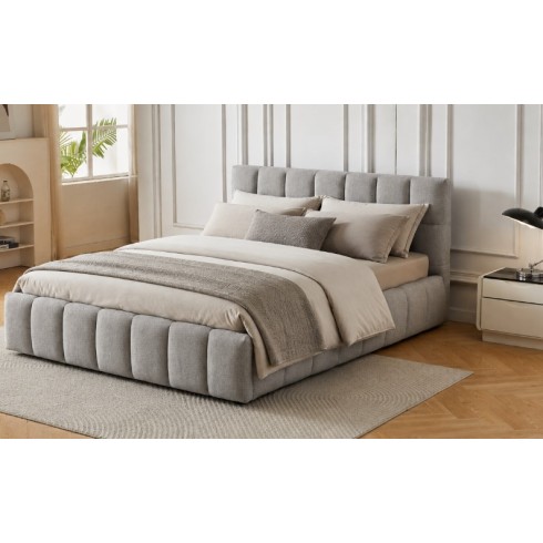 Διπλό Κρεβάτι Roma 160x200c σε γκρι χρώμα με αποθηκευτικό χώρο