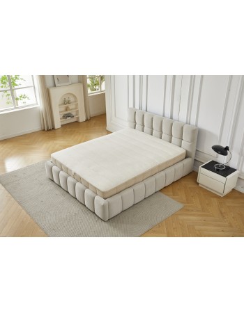Διπλό Κρεβάτι Roma 160x200c σε Ανοιχτό μπεζ χρώμα με αποθηκευτικό χώρο